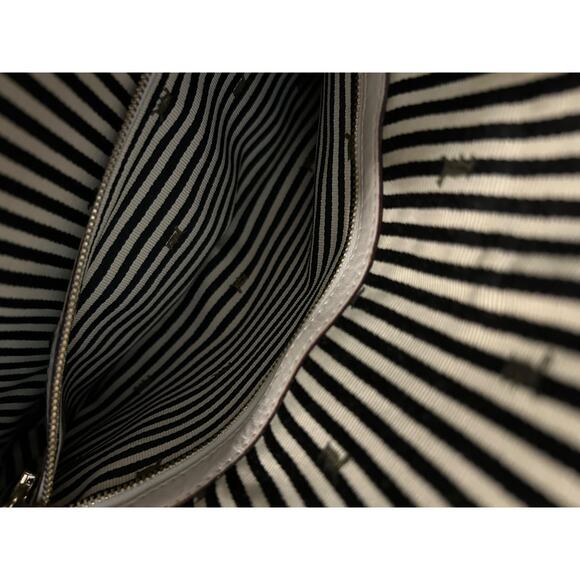 L.A.M.B. Jana Quilted Leather Stripe Clutch Cream Edgy Y2K Designer Bag - Picture 12 of 15